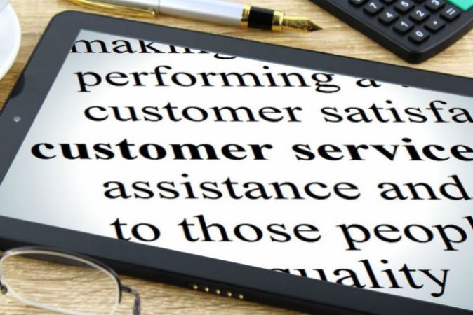 Information about customer service jobs on a tablet