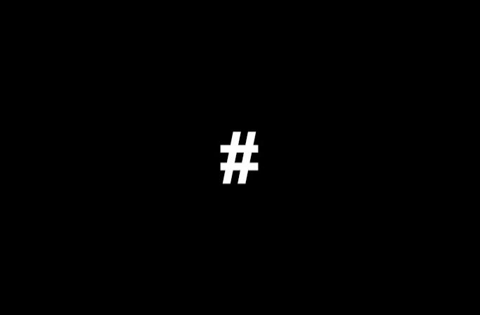 Black square with hash symbol representing #BlackOutTuesday