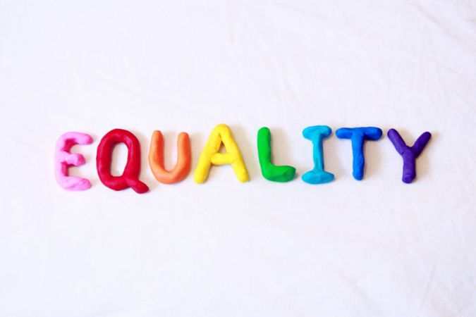 Equality spelt out with play dough