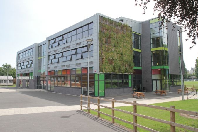 Exterior of a modern school building