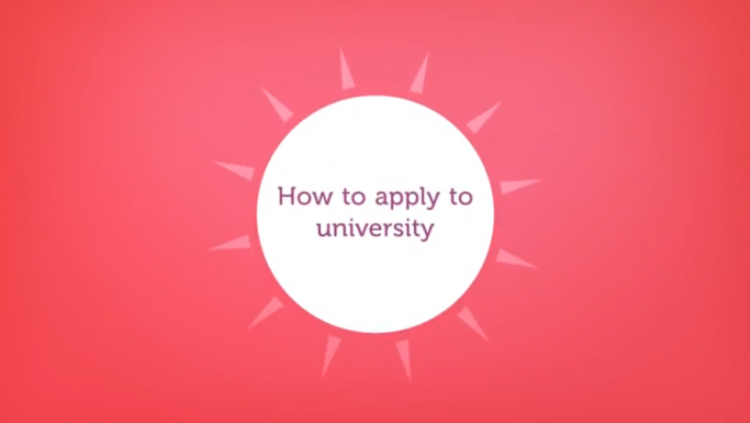 Screenshot from how to apply to university video